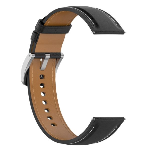 Smartwatch Læder Rem m. Spænde (22mm) - Sort For Discount