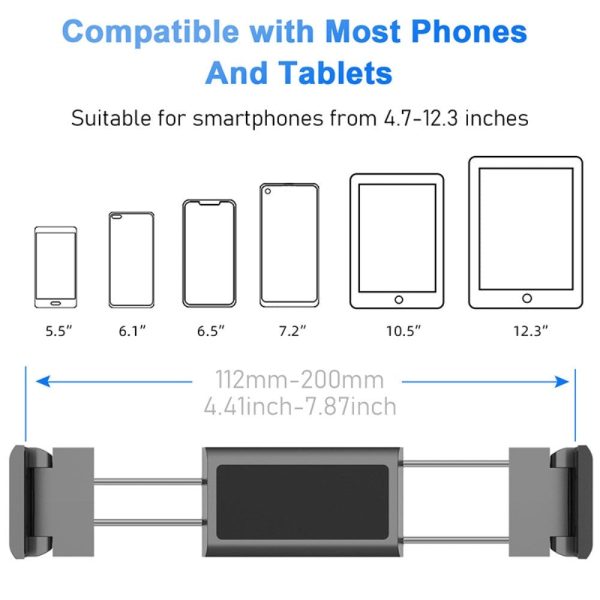 Universal Mobil & Tabletholder Til Nakkestøtte (11.2-20cm) - Sort For Cheap