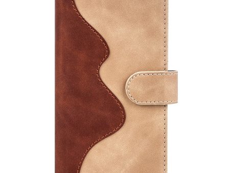 iPhone 14 Plus Læder Cover m. Pung - Brun   Beige Fashion