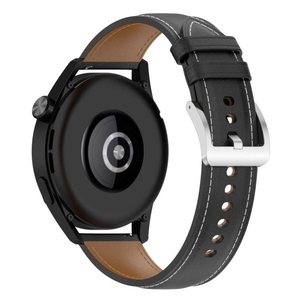 Smartwatch Læder Rem m. Spænde (22mm) - Sort For Discount