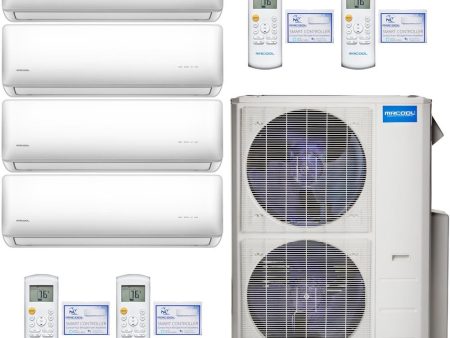 39k BTU 22.4 SEER MrCool Olympus Ductless Heat Pump Split System - 4 Zone Wall Mounted - 9k+9k+9k+12k Fashion