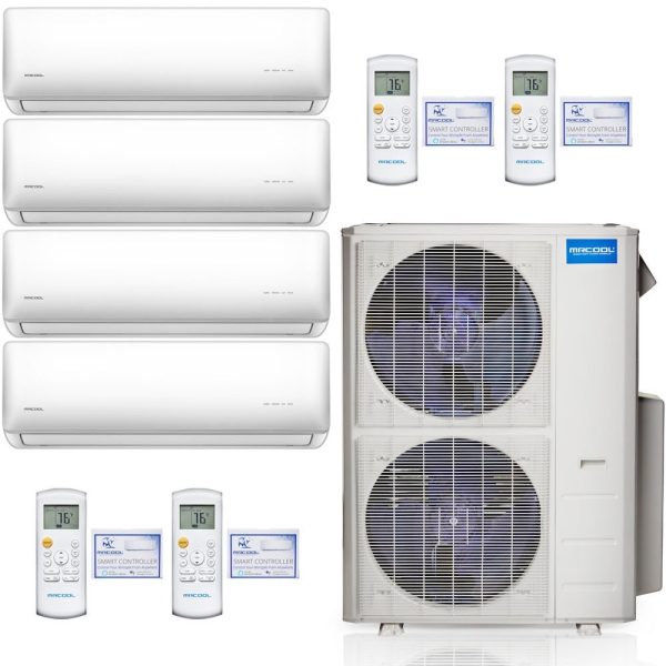 39k BTU 22.4 SEER MrCool Olympus Ductless Heat Pump Split System - 4 Zone Wall Mounted - 9k+9k+9k+12k Fashion