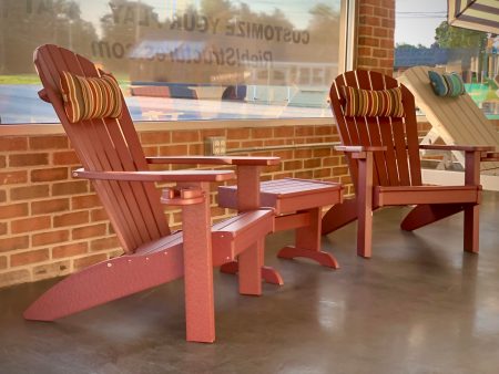 Furniture - Cherrywood Adirondack Poly Chair w Cupholder For Sale