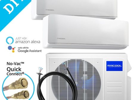 21k BTU 22 SEER Multi-Zone MrCool DIY 2 Zone Ductless Heat Pump Split System 4th Generation - 9k+12k Fashion