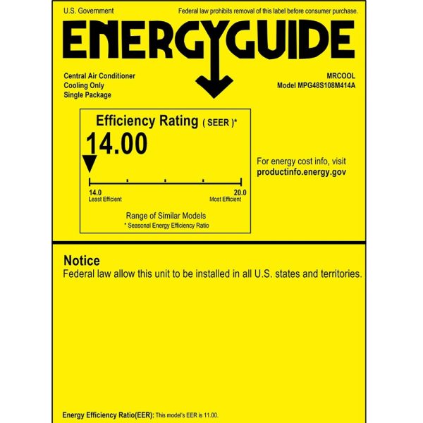 4 Ton 14 SEER 108k BTU MrCool Signature Air Conditioner & Gas Package Unit - Multiposition Hot on Sale