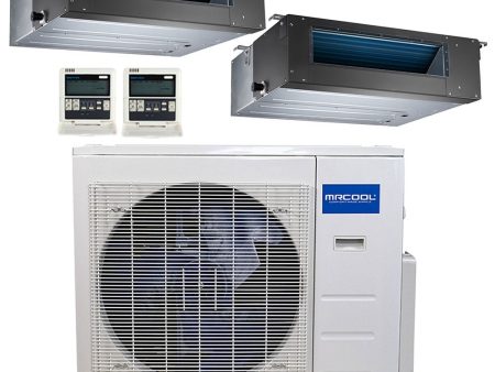 30k BTU 22.5 SEER MrCool Olympus Ductless Heat Pump Split System - 2 Zone Concealed Duct - 12k+18k Cheap