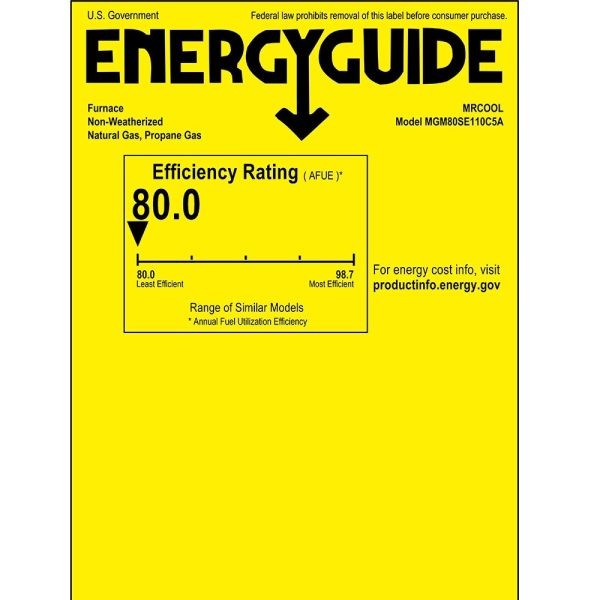 5 Ton 14.25 SEER 110k BTU 80% AFUE Variable Speed MrCool Signature Central Heat Pump & Gas Split System - Horizontal Discount