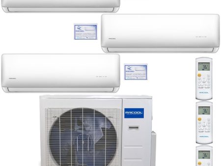 39k BTU 22.5 SEER MrCool Olympus Ductless Heat Pump Split System - 3 Zone Wall Mounted - 9k+12k+18k Discount