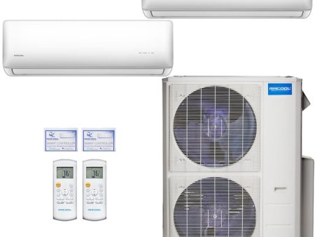 48k BTU 22.4 SEER MrCool Olympus Ductless Heat Pump Split System - 2 Zone Wall Mounted - 24k+24k on Sale