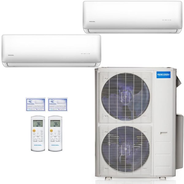 48k BTU 22.4 SEER MrCool Olympus Ductless Heat Pump Split System - 2 Zone Wall Mounted - 24k+24k on Sale