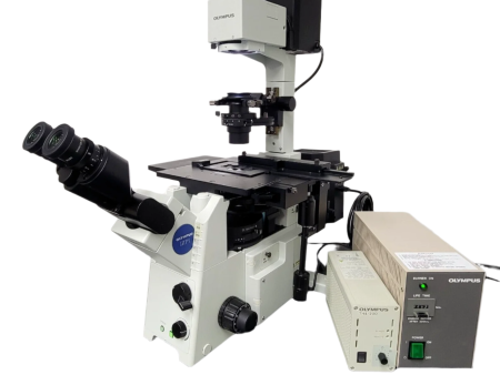 Olympus Microscope IX71 with Fluorites, Phase Contrast, and Fluorescence Online now