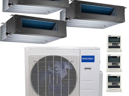 27k BTU 23 SEER MrCool Olympus Ductless Heat Pump Split System - 3 Zone Concealed Duct - 9k+9k+18k Fashion