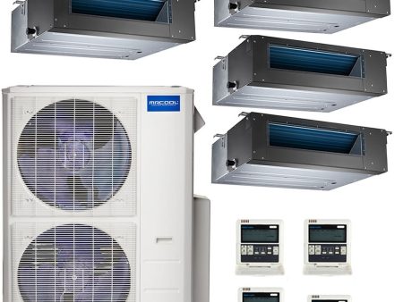 48k BTU 22.4 SEER MrCool Olympus Ductless Heat Pump Split System - 4 Zone Concealed Duct - 9k+9k+12k+24k Cheap