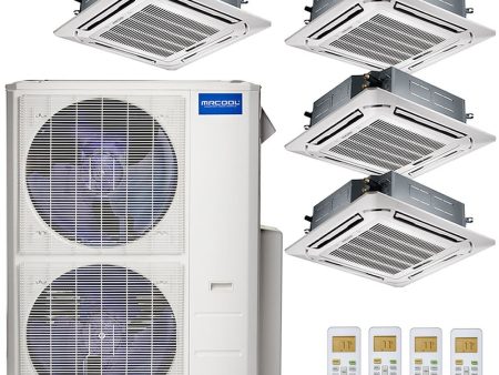 48k BTU 22.4 SEER MrCool Olympus Ductless Heat Pump Split System - 4 Zone Ceiling Cassette - 12k+12k+12k+18k Sale