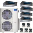 48k BTU 22.4 SEER MrCool Olympus Ductless Heat Pump Split System - 5 Zone Concealed Duct - 9k+9k+9k+9k+12k For Sale