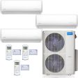 48k BTU 22.4 SEER MrCool Olympus Ductless Heat Pump Split System - 3 Zone Wall Mounted - 12k+12k+24k Hot on Sale