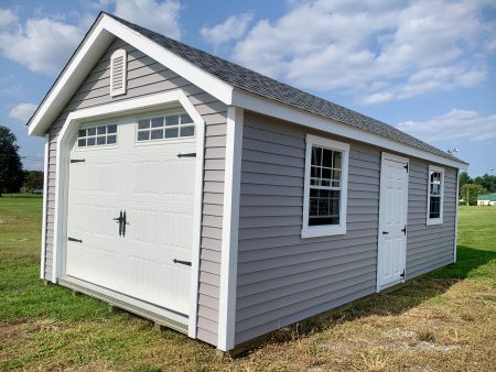 SALE - Structure #24-2487WC - 12 x24  Garden Shed Garage w Vinyl Siding For Discount