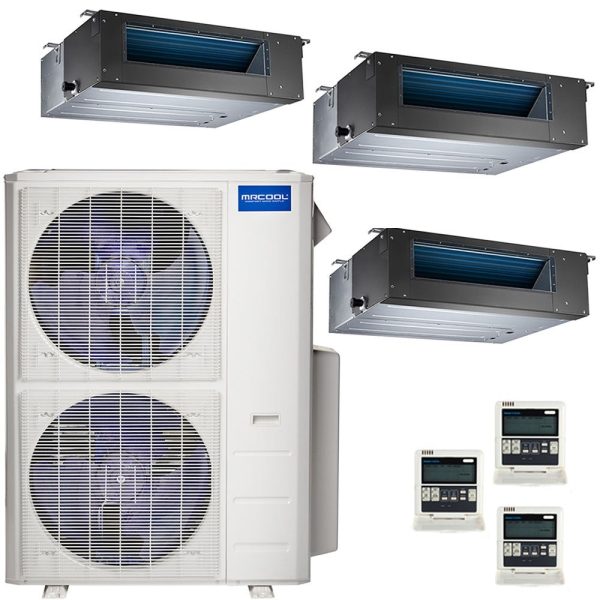 48k BTU 22.4 SEER MrCool Olympus Ductless Heat Pump Split System - 3 Zone Concealed Duct - 12k+18k+18k Online now