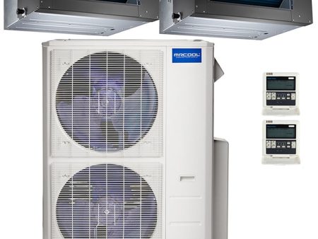 48k BTU 22.4 SEER MrCool Olympus Ductless Heat Pump Split System - 2 Zone Concealed Duct - 24k+24k For Cheap