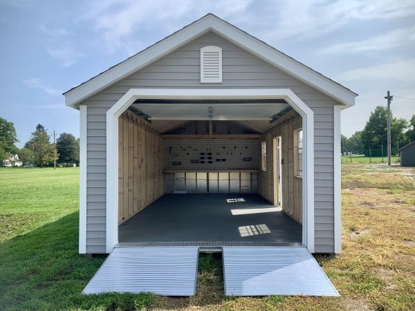 SALE - Structure #24-2487WC - 12 x24  Garden Shed Garage w Vinyl Siding For Discount