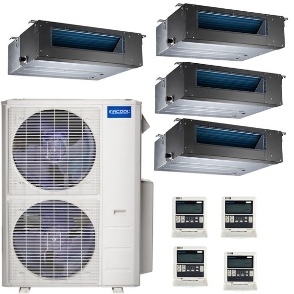 48k BTU 22.4 SEER MrCool Olympus Ductless Heat Pump Split System - 4 Zone Concealed Duct - 12k+12k+12k+12k Hot on Sale