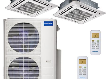 42k BTU 22.4 SEER MrCool Olympus Ductless Heat Pump Split System - 2 Zone Ceiling Cassette - 18k+24k Discount