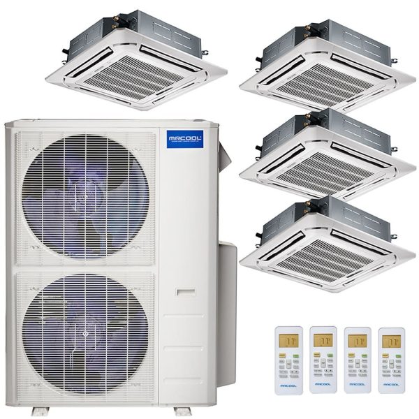 48k BTU 22.4 SEER MrCool Olympus Ductless Heat Pump Split System - 4 Zone Ceiling Cassette - 12k+12k+12k+12k For Discount