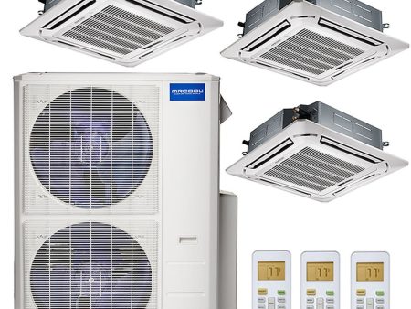 42k BTU 22.4 SEER MrCool Olympus Ductless Heat Pump Split System - 3 Zone Ceiling Cassette - 12k+12k+18k For Cheap