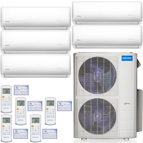 45k BTU 22.4 SEER MrCool Olympus Ductless Heat Pump Split System - 5 Zone Wall Mounted - 9k+9k+9k+9k+9k Online now