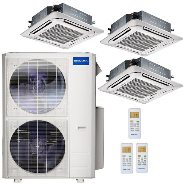 48k BTU 22.4 SEER MrCool Olympus Ductless Heat Pump Split System - 3 Zone Ceiling Cassette - 12k+12k+24k Cheap